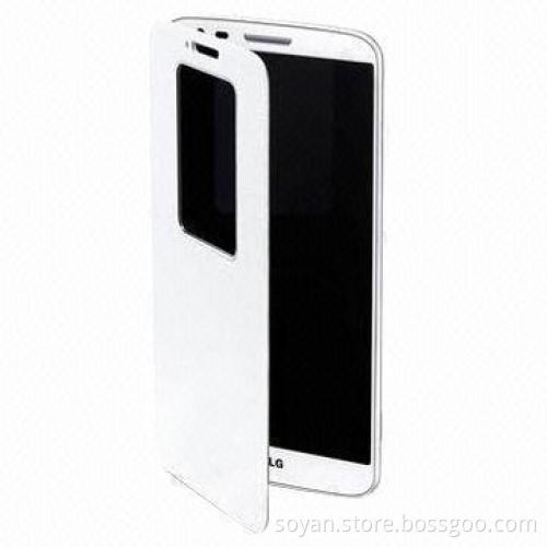 Hot selling PU leather case with quick window flip case perfectly suit for LG G2